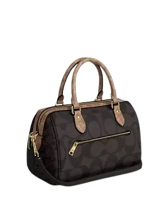 Coach Rowan Satchel Bag In Blocked Signature Canvas