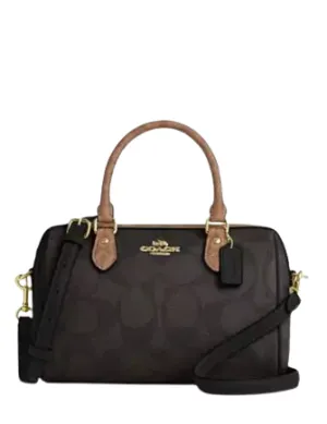 Coach Rowan Satchel Bag In Blocked Signature Canvas