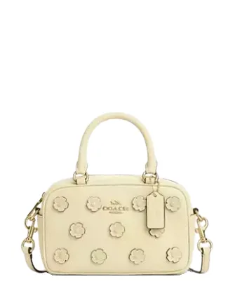 Coach Satchel Crossbody Bag With Floral Applique