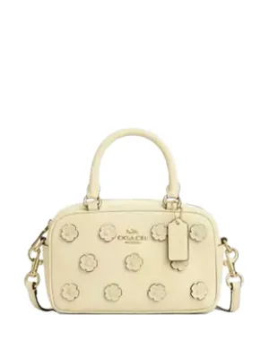 Coach Satchel Crossbody Bag With Floral Applique