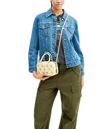 Coach Satchel Crossbody Bag With Floral Applique