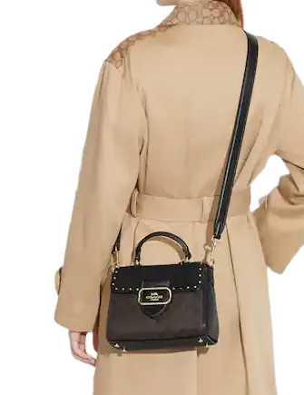 Coach Top Handle Satchel In Colorblock Signature Canvas With Rivets