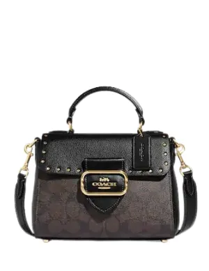 Coach Top Handle Satchel In Colorblock Signature Canvas With Rivets