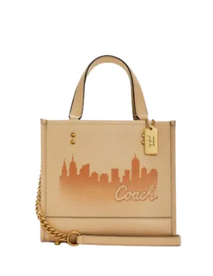 Coach X Jennifer Lopez Dempsey Tote 22 With Nyc Skyline