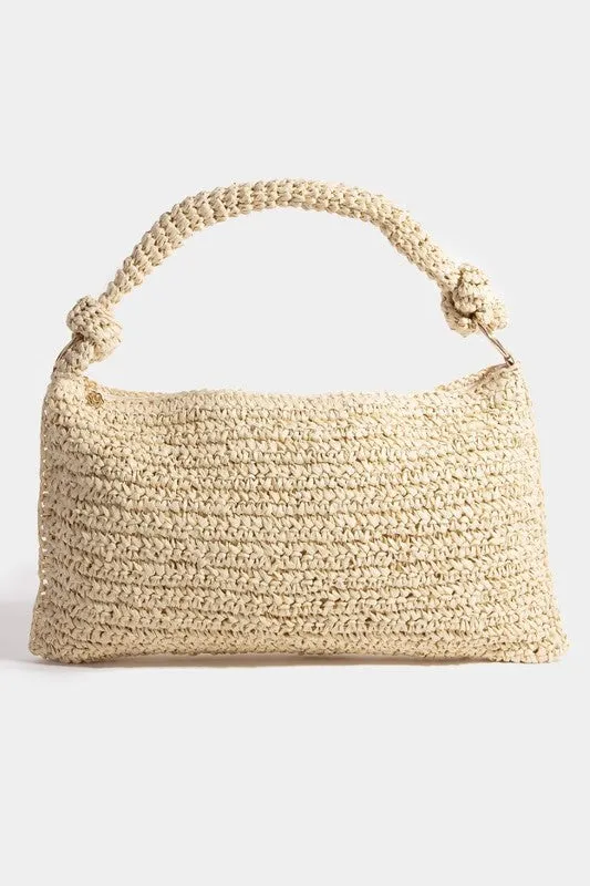 Coastal Breeze Woven Straw Shoulder Bag