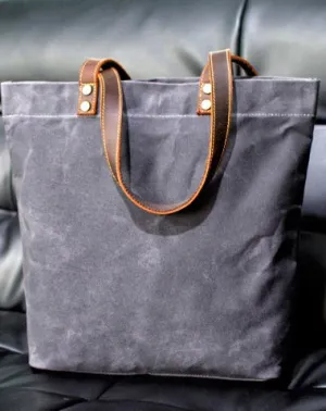 Cool Canvas Leather Mens Large Gray Canvas Handbags Tote Bag Shoulder Bag Tote Purse For Men