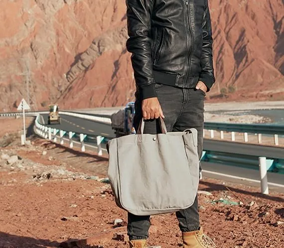 Cool Mens Canvas Tote Purse Handbag Canvas Tote Bag Shoulder Bag for Men
