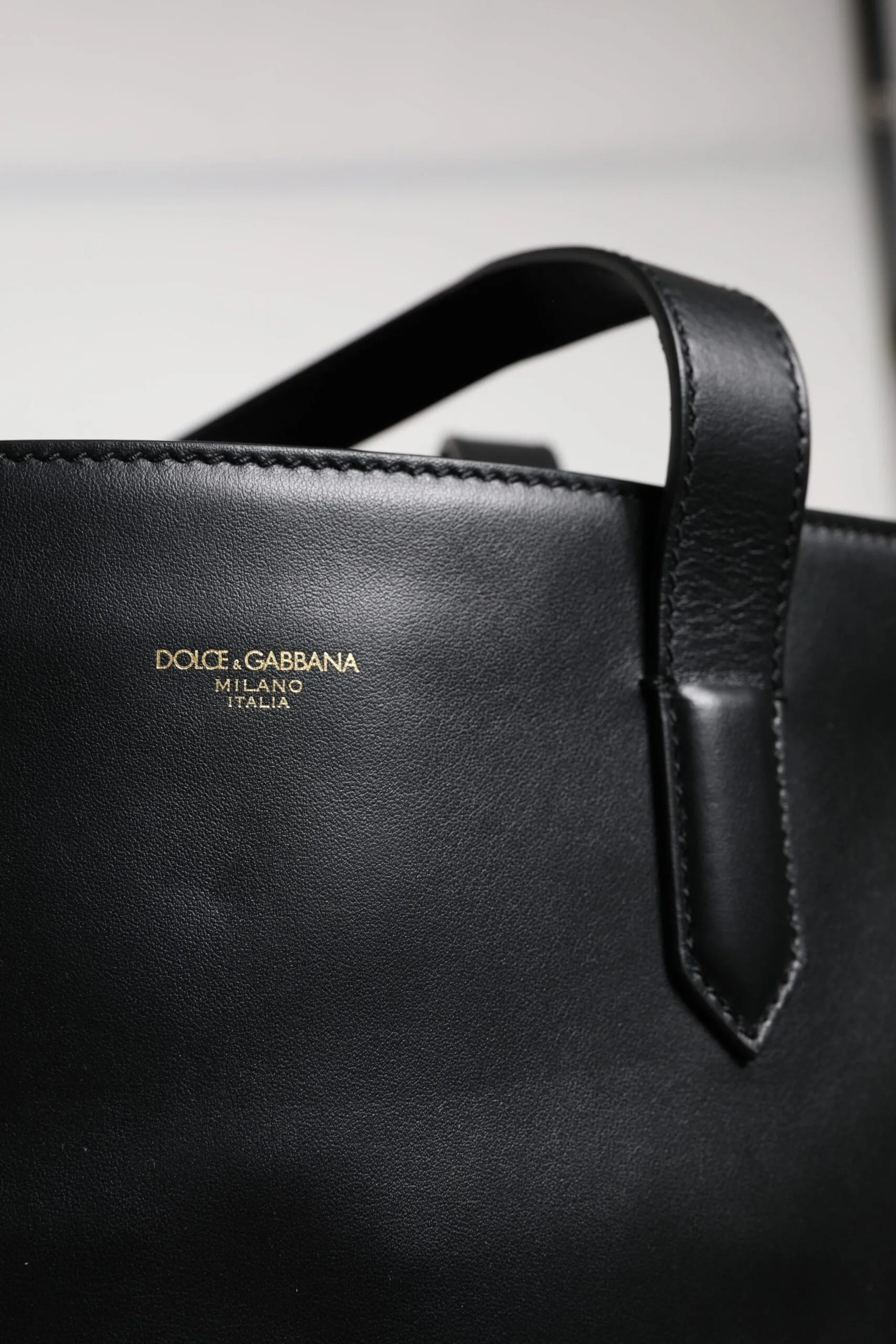 Dolce & Gabbana Calf Leather Shopping Tote Shoulder Men's Bag