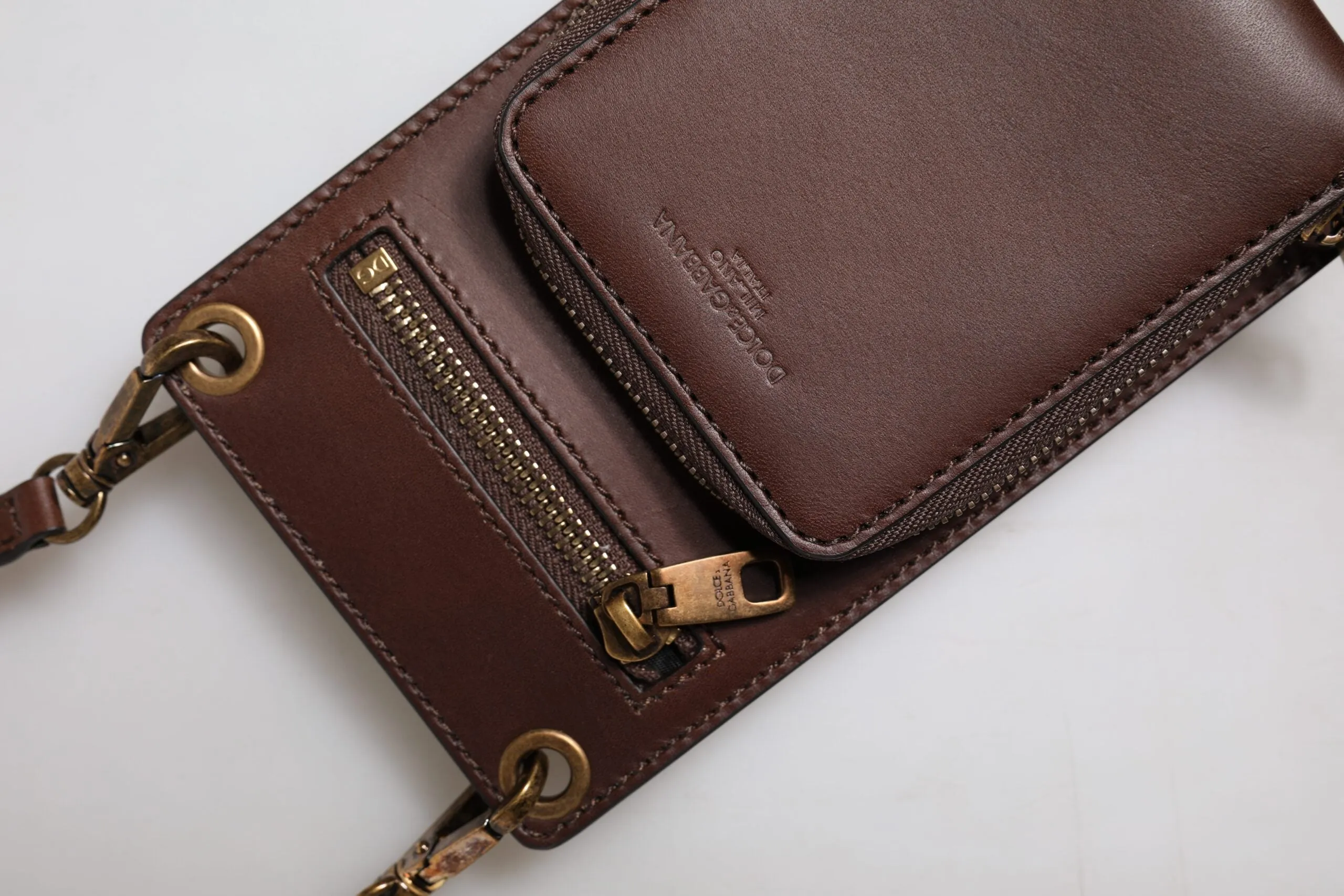 Dolce & Gabbana Leather Neck Strap Cross Body Sling Men's Bag (Pre-Owned)
