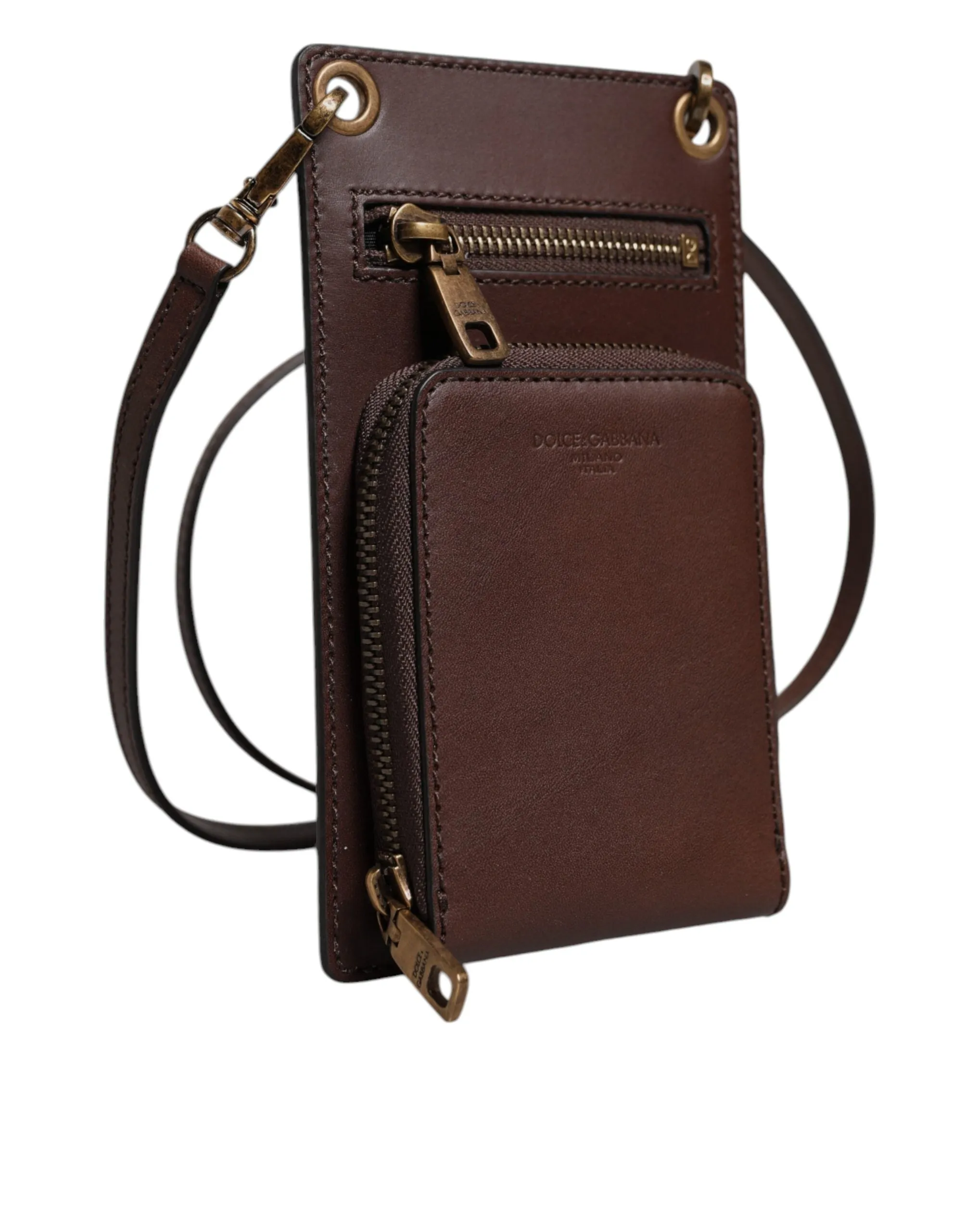 Dolce & Gabbana Leather Neck Strap Cross Body Sling Men's Bag (Pre-Owned)