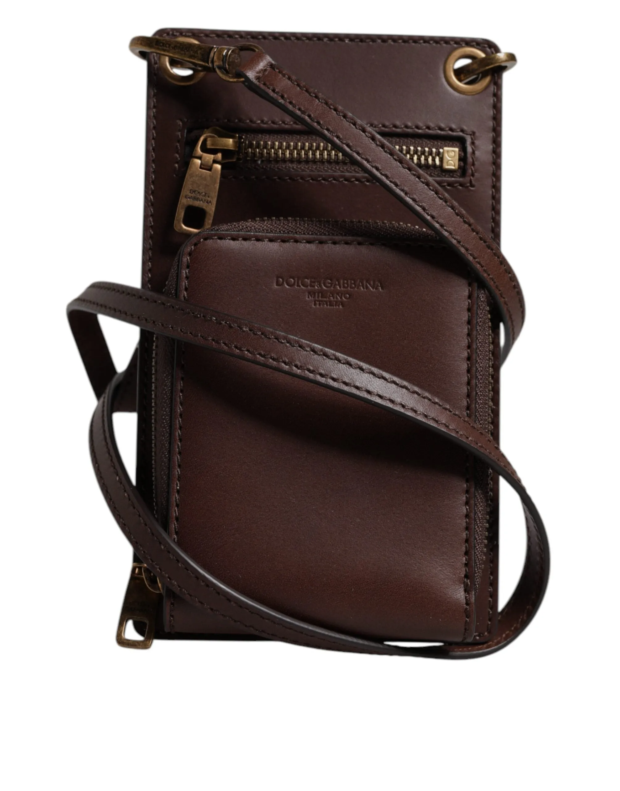 Dolce & Gabbana Leather Neck Strap Cross Body Sling Men's Bag (Pre-Owned)