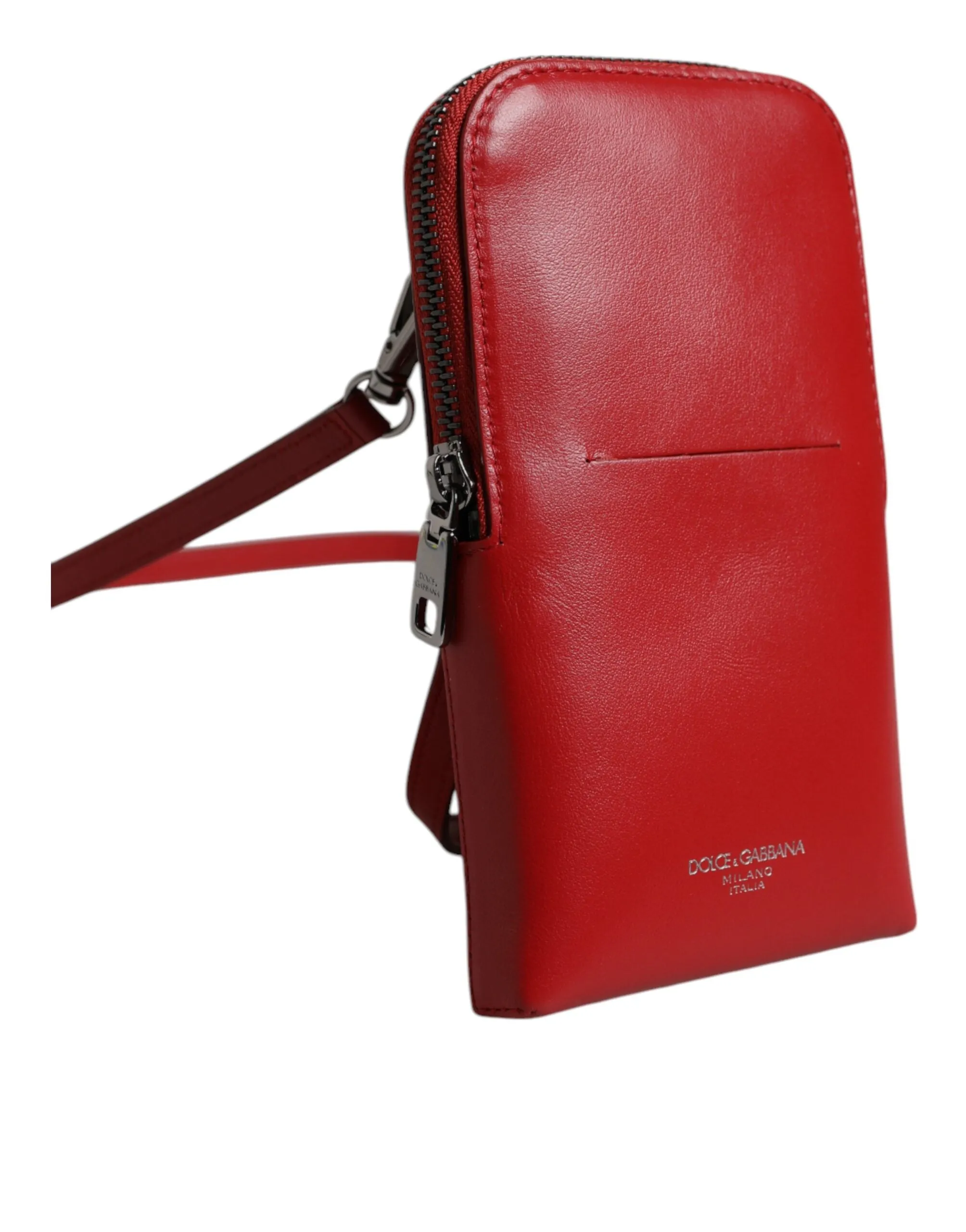 Dolce & Gabbana Leather Purse Phone Sling Crossbody Neck Strap Men's Bag