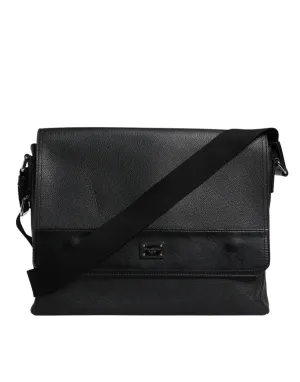 Dolce & Gabbana Logo Plaque Leather Messenger Shoulder Strap Men's Bag (Pre-Owned)