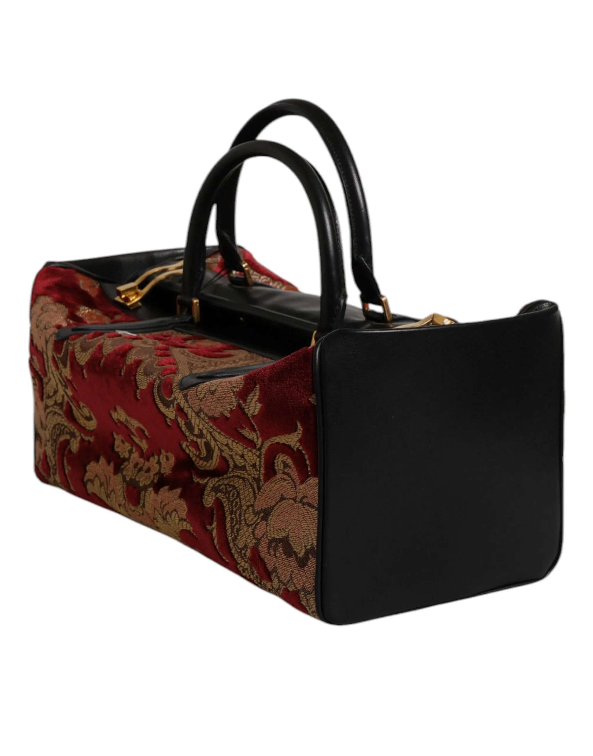 Dolce & Gabbana multi Leather Brocade Velvet Travel Duffle Tote Men's Bag (Pre-Owned)
