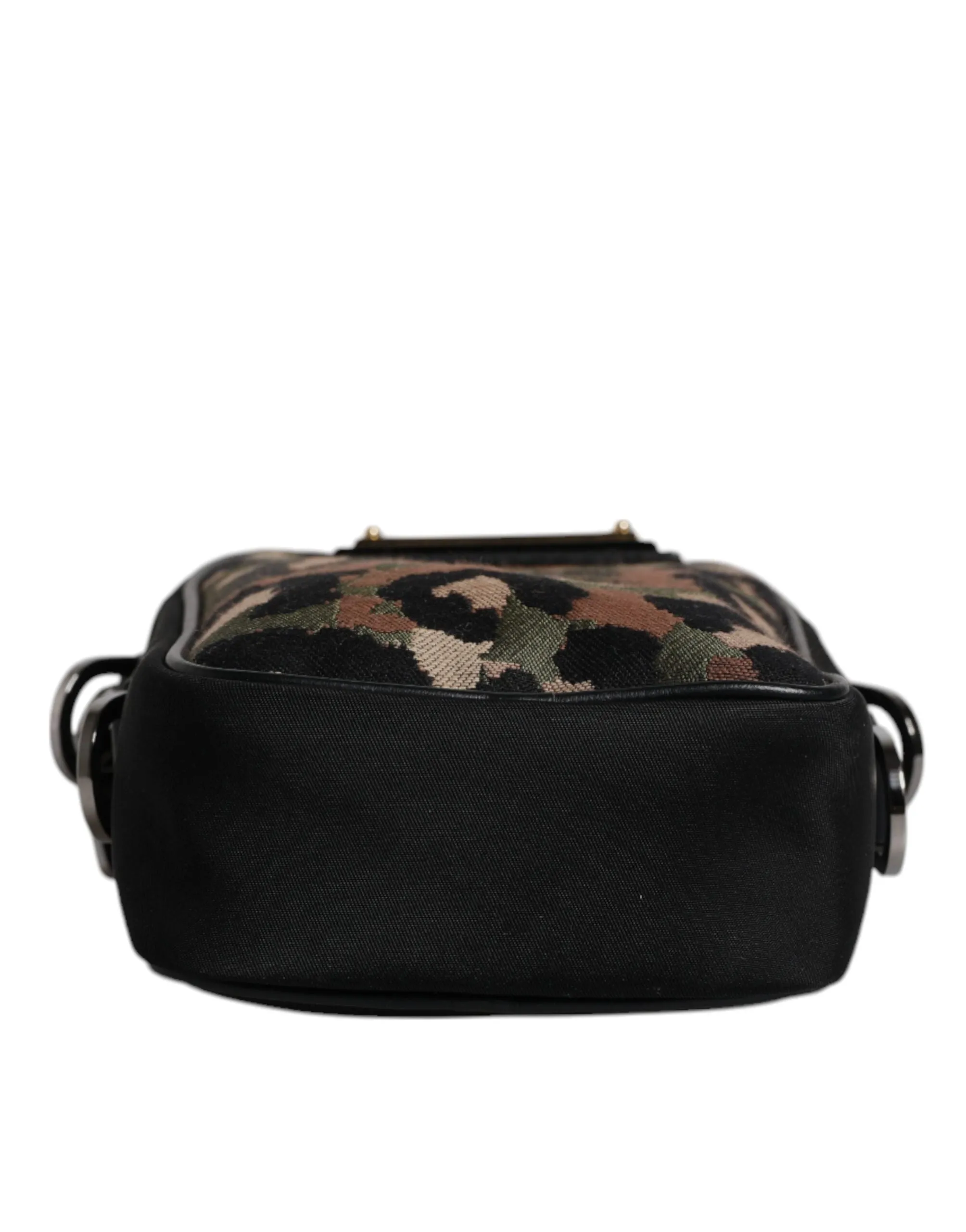 Dolce & Gabbana multi Leopard Jacquard Logo Plaque Neck Strap Men's Bag