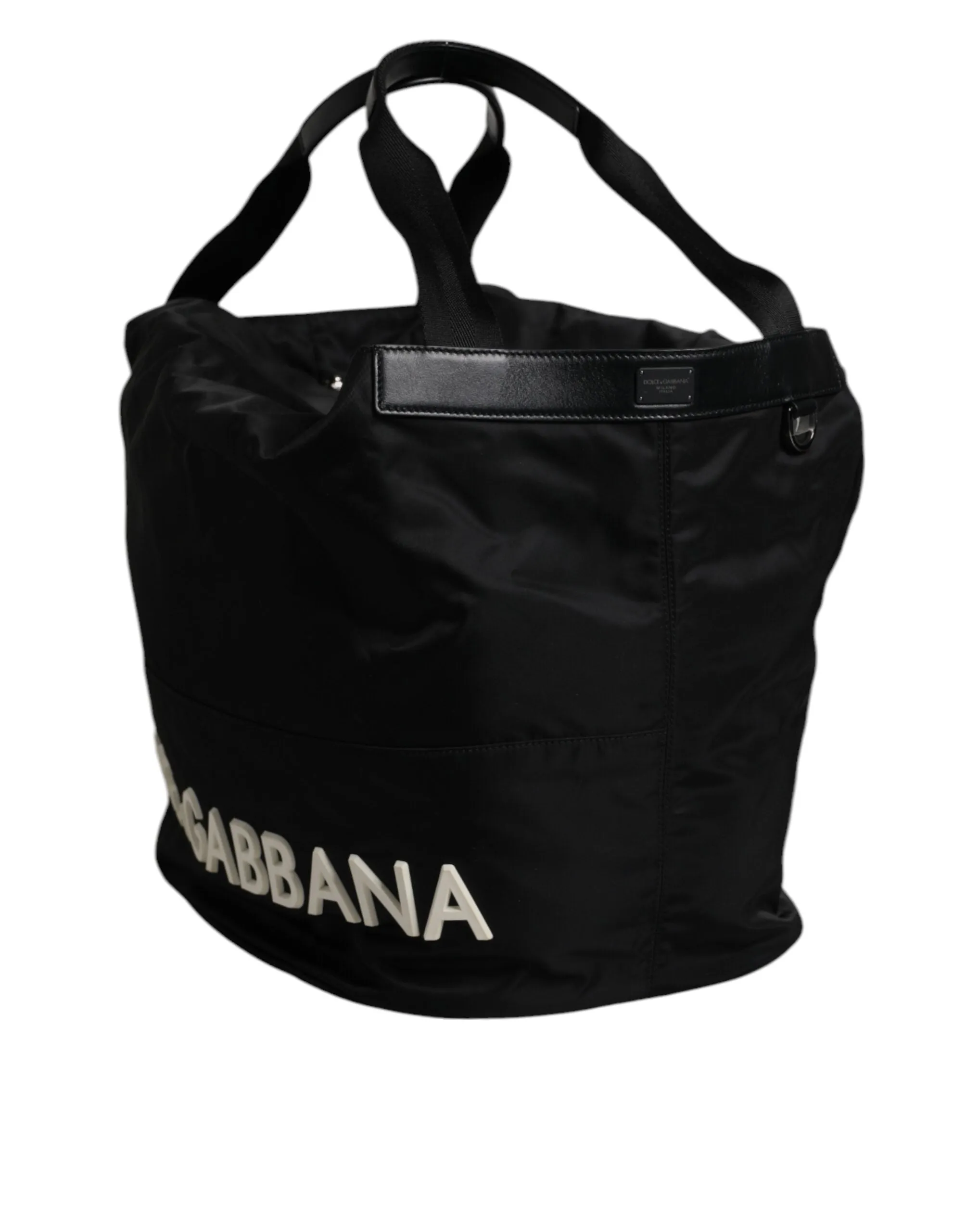 Dolce & Gabbana Nylon Iconic Logo Shoulder Bucket Men's Bag