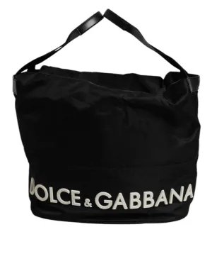 Dolce & Gabbana Nylon Iconic Logo Shoulder Bucket Men's Bag