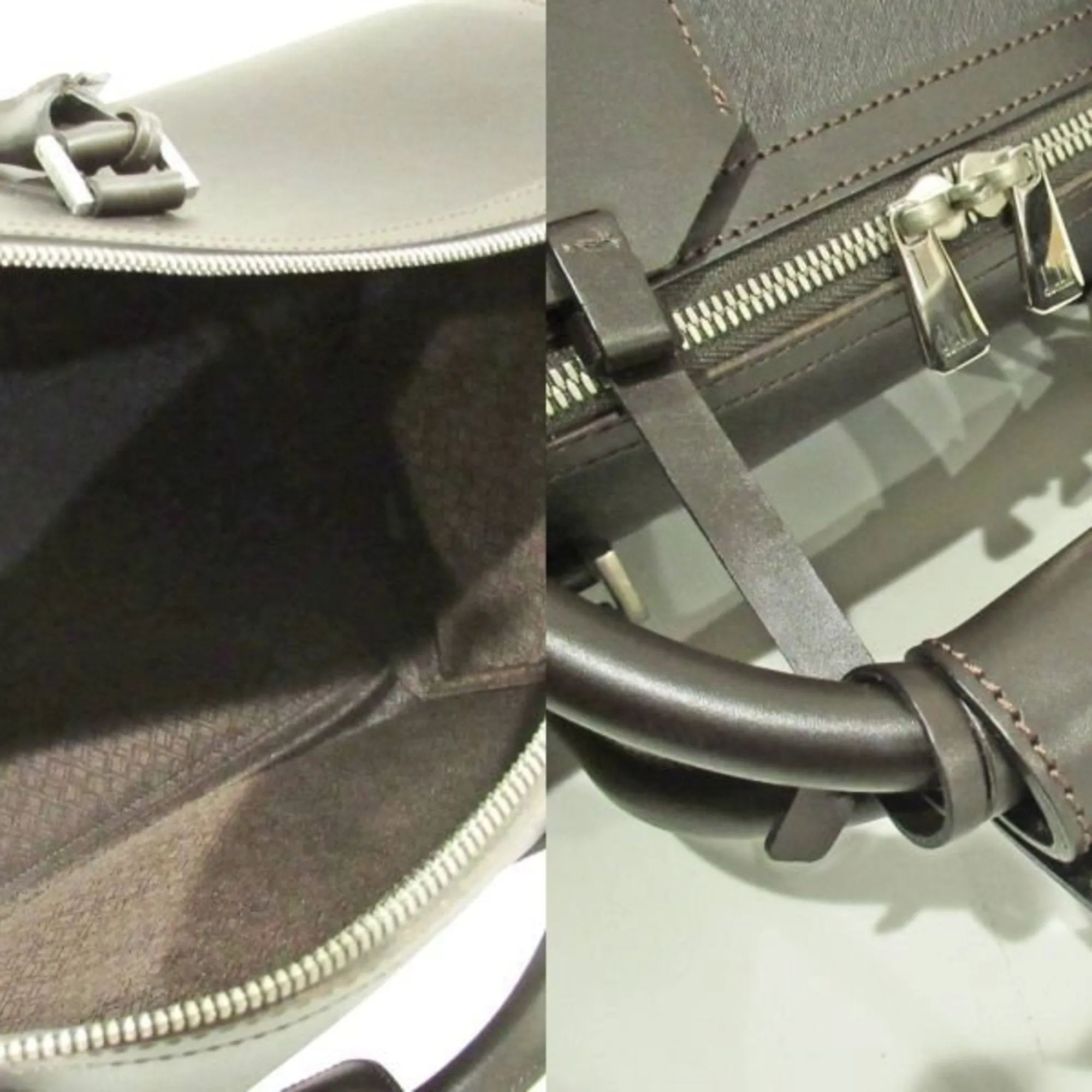 Dunhill Leather Boston Bag Handbag (Pre-Owned)
