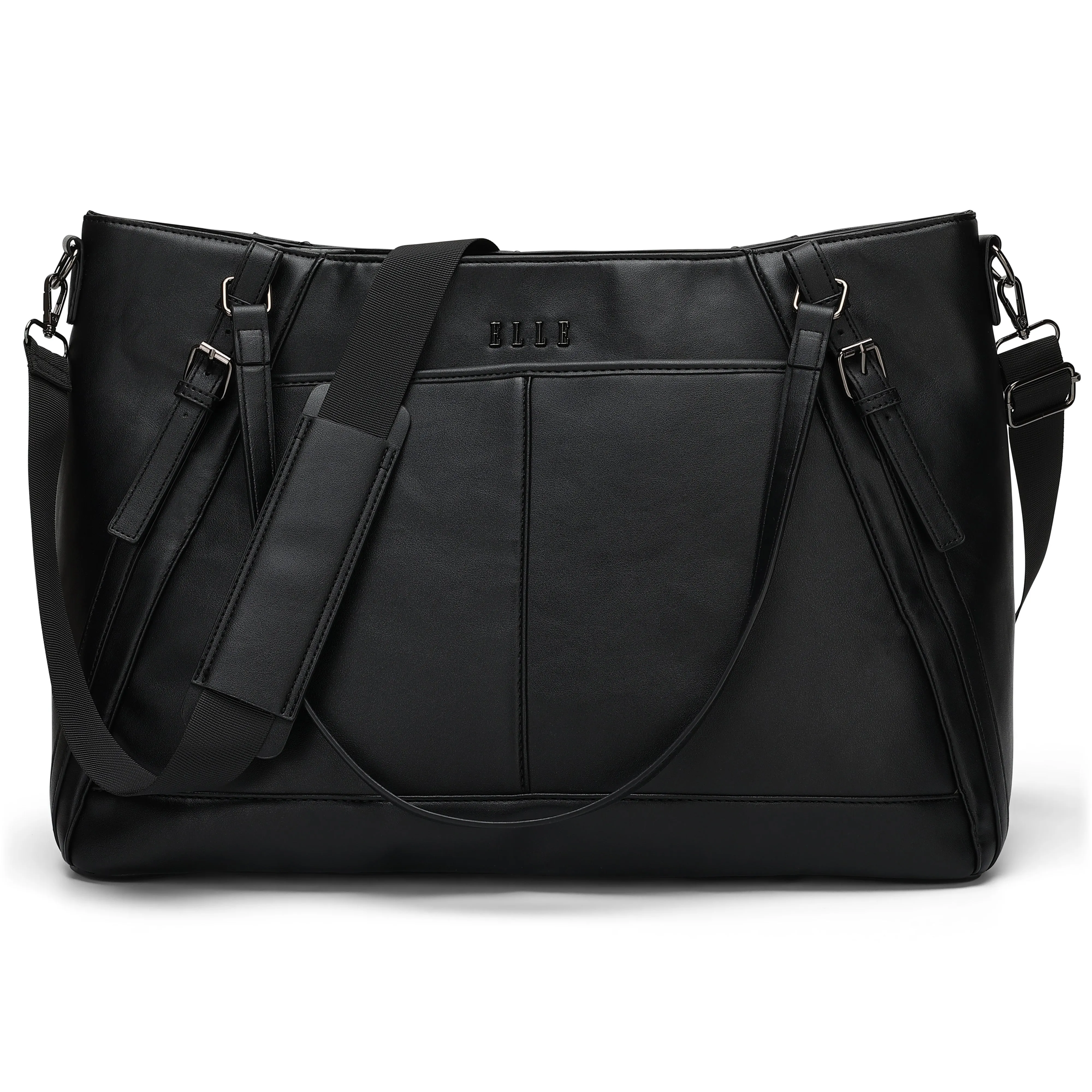 ELLE Leisure Luxe 33L Vegan Leather Weekender Tote Bag | Brown