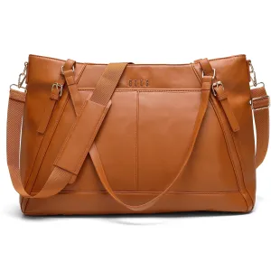 ELLE Leisure Luxe 33L Vegan Leather Weekender Tote Bag | Brown