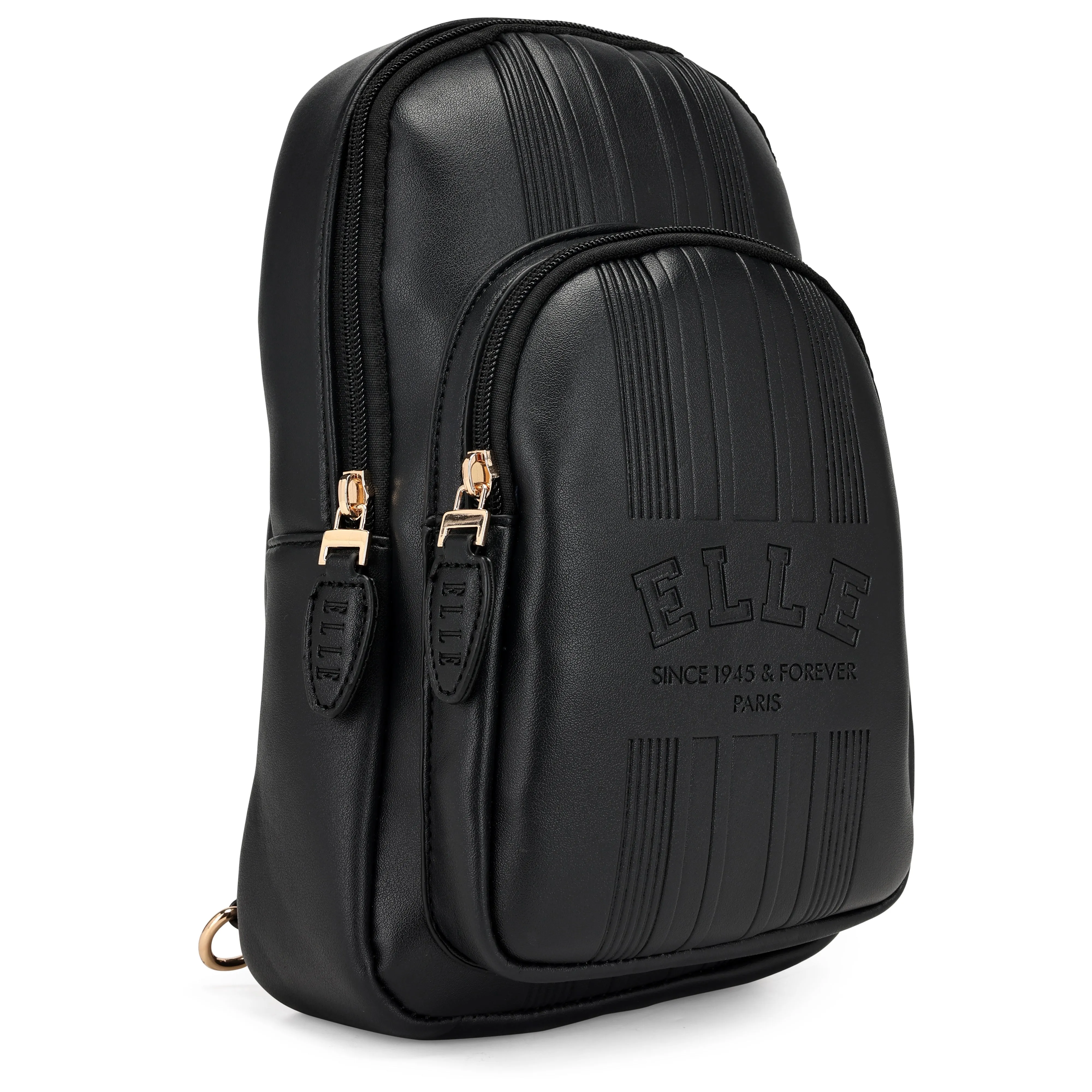 ELLE Roamer 2.8L Vegan Leather Chic Crossbody Bag | Black