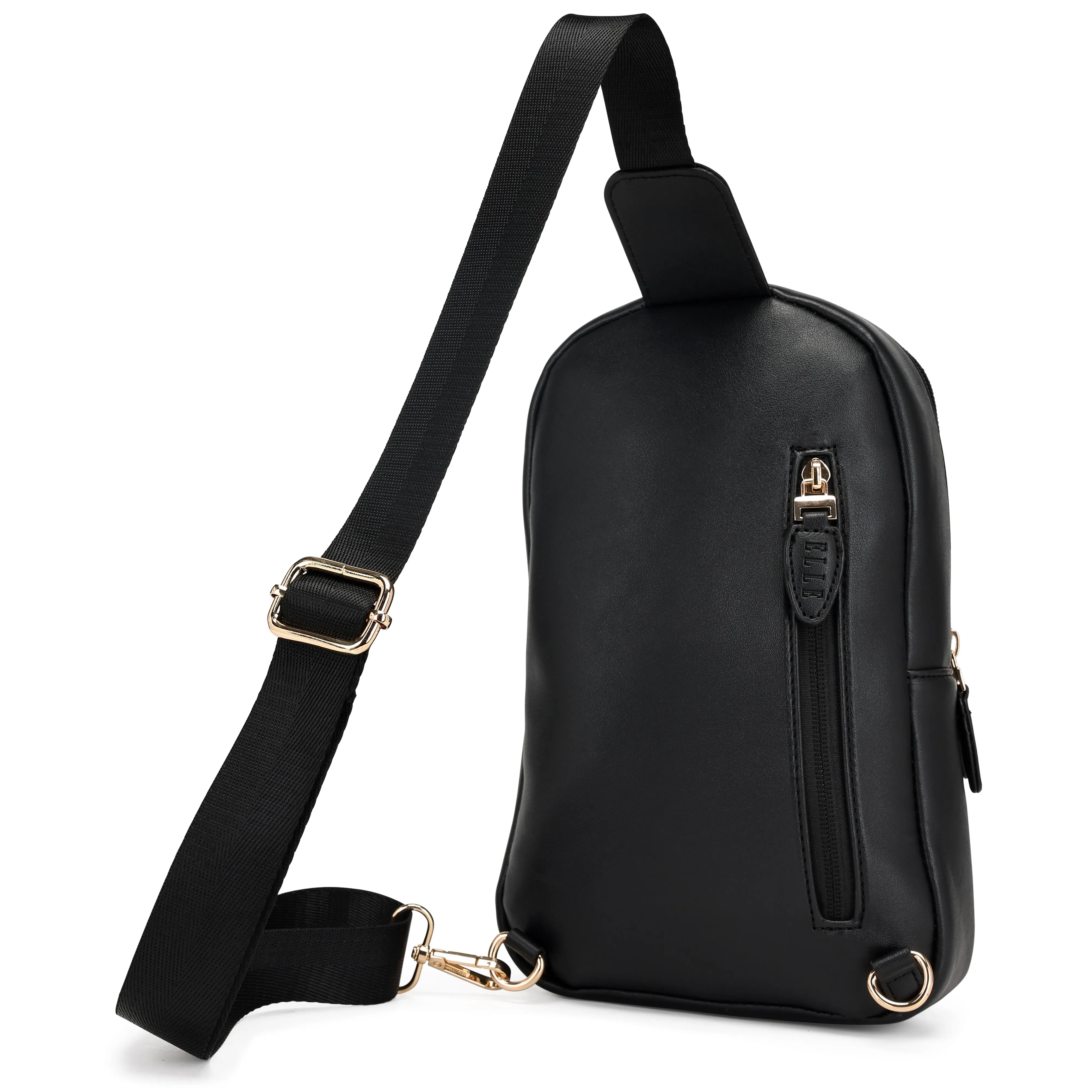 ELLE Roamer 2.8L Vegan Leather Chic Crossbody Bag | Black