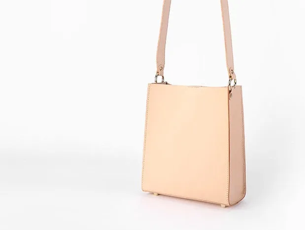 Fashion Beige Leather Women Handbag Tote Box Tote Bag Box Shoulder Bag For Women