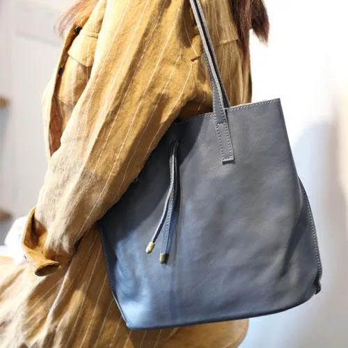 Fashion Gray Womens Soft Leather Tote Bag Womens Leather Tote Bag Purse for Ladies