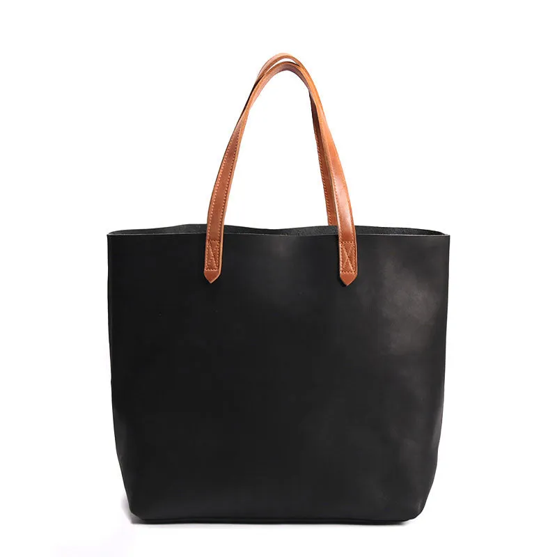 Fashion Handmade LEATHER Large Black WOMEN Tote Bag Tote Shoulder Purse FOR WOMEN