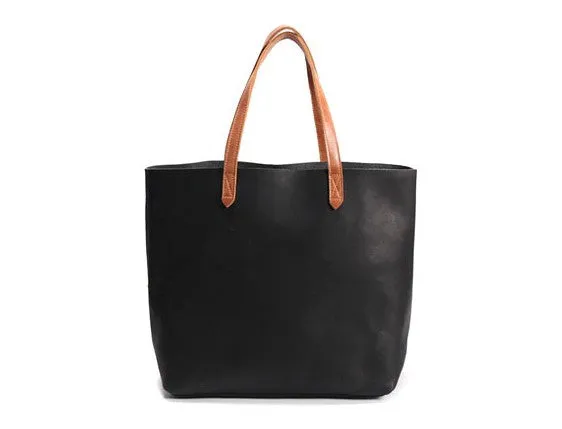 Fashion Handmade LEATHER Large Black WOMEN Tote Bag Tote Shoulder Purse FOR WOMEN