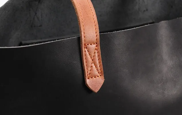 Fashion Handmade LEATHER Large Black WOMEN Tote Bag Tote Shoulder Purse FOR WOMEN