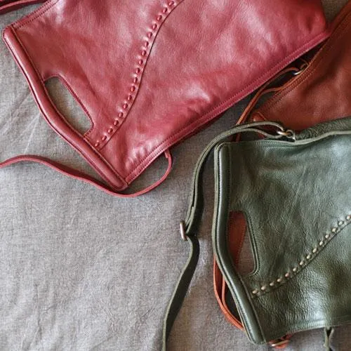 Fashion Women Red Leather Vertical Tote Bag Handbag Shopper Bag Shoulder Bucket Style Purse for Women