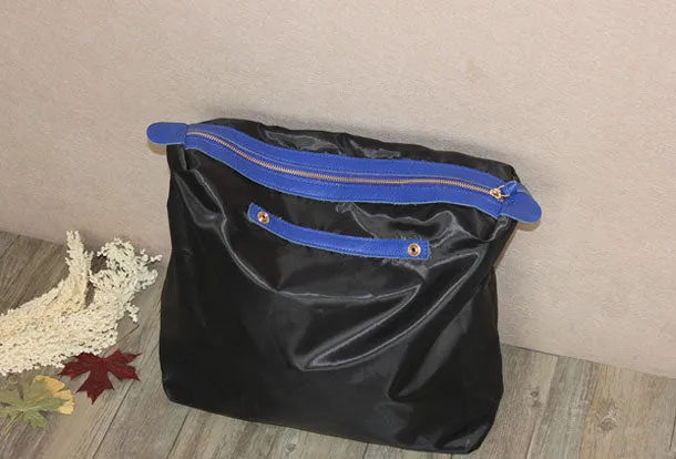 Genuine Leather Bag Handmade Color Block Tote Bag Shoulder Bag Handbag For Women