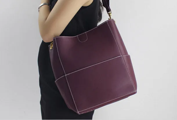 Genuine Leather handbag shoulder bag brown tote for women leather shopper bag