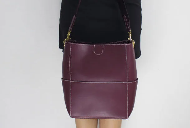 Genuine Leather handbag shoulder bag brown tote for women leather shopper bag