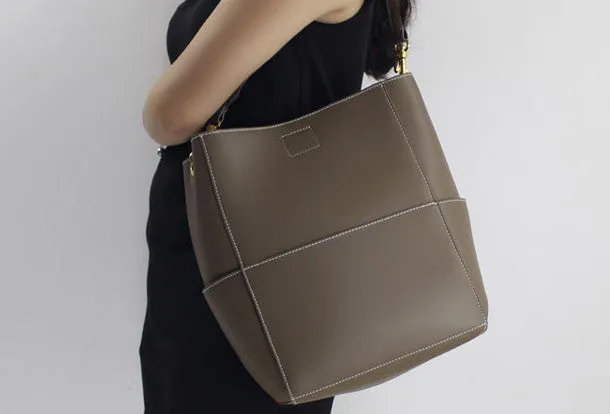 Genuine Leather handbag shoulder bag brown tote for women leather shopper bag