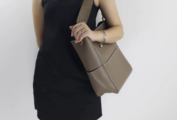 Genuine Leather handbag shoulder bag brown tote for women leather shopper bag