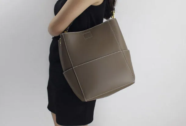 Genuine Leather handbag shoulder bag brown tote for women leather shopper bag
