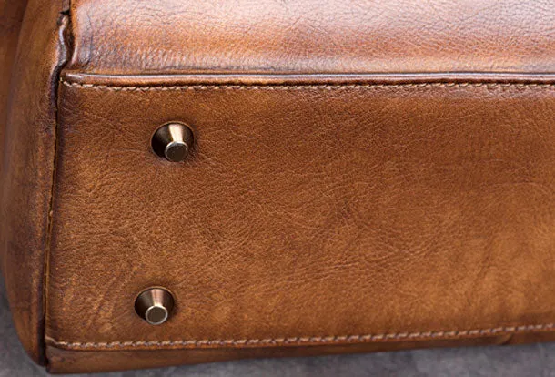 Genuine Leather Handbag Vintage Tote Bag Shoulder Bag Purse For Women