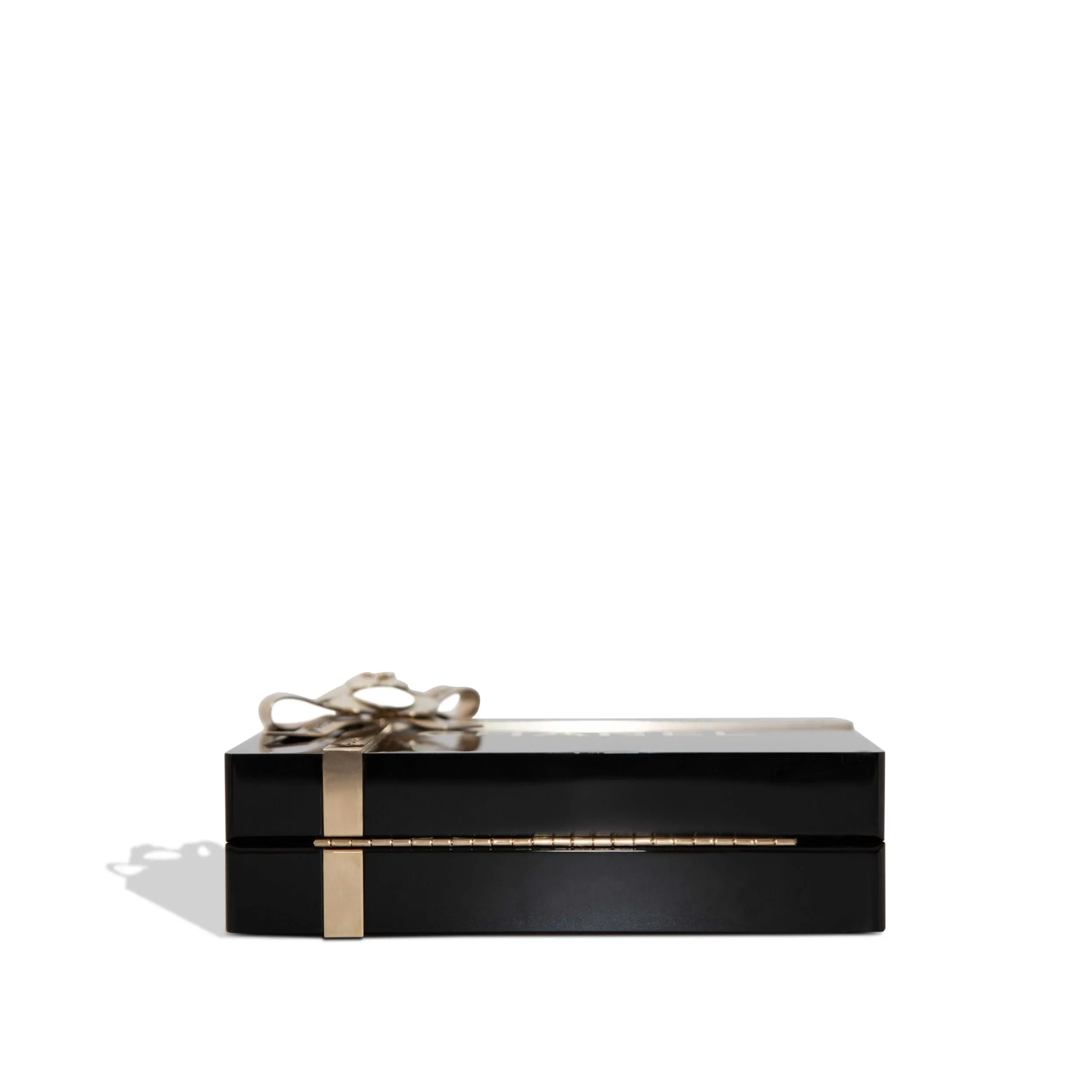 Gift Box Minaudi??re Black Clutch GHW