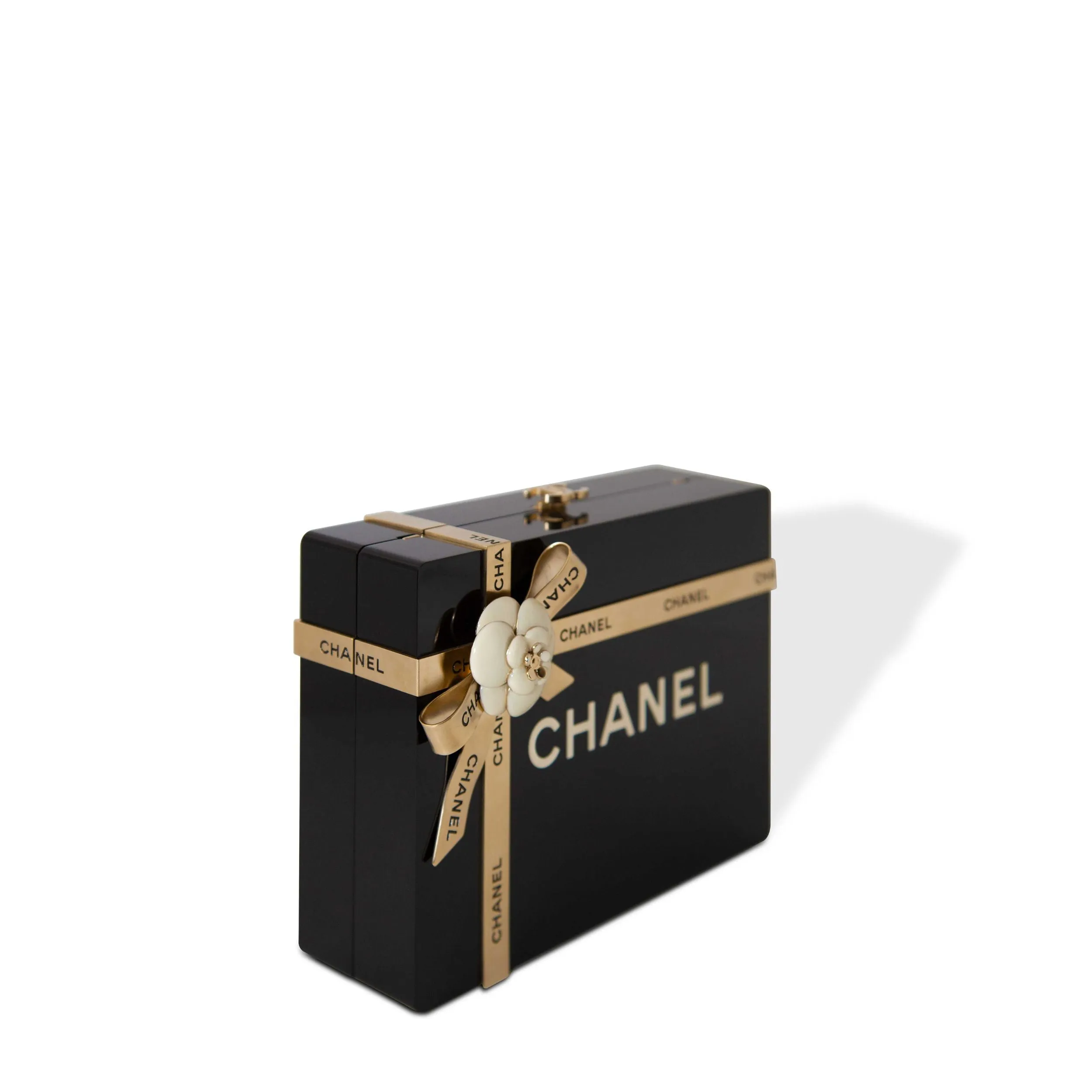Gift Box Minaudi??re Black Clutch GHW
