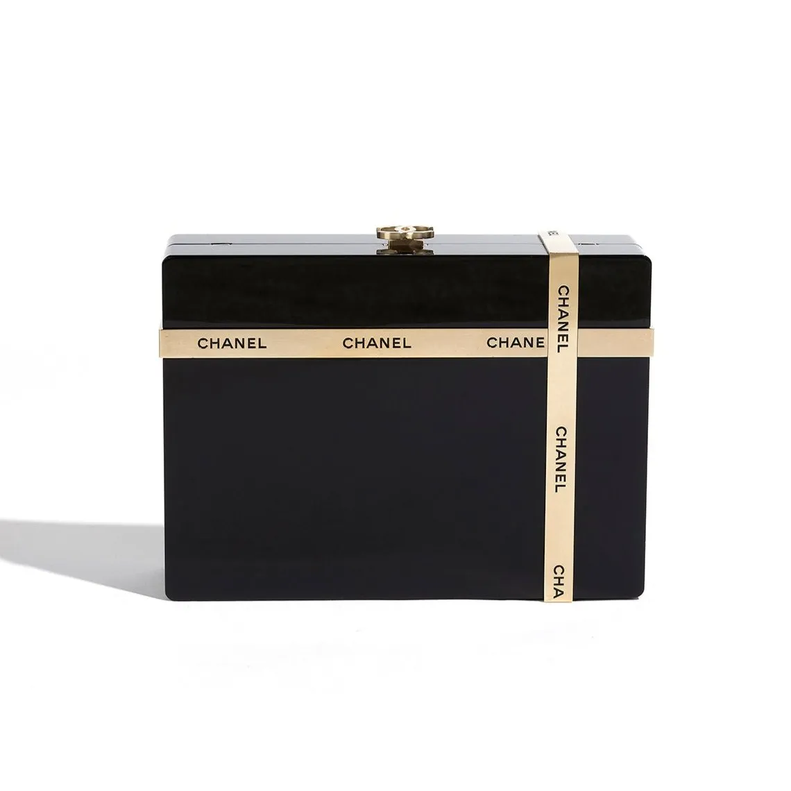 Gift Box Minaudi??re Black Clutch GHW