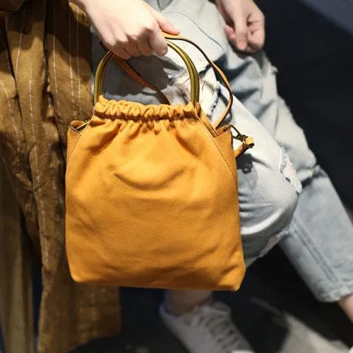 Green Leather Womens Bucket Handbag Large Bucket Side Bag Tote Purse Madewell Bucket Bag