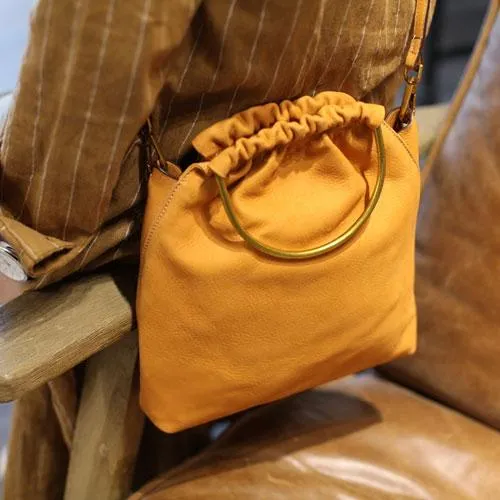Green Leather Womens Bucket Handbag Large Bucket Side Bag Tote Purse Madewell Bucket Bag