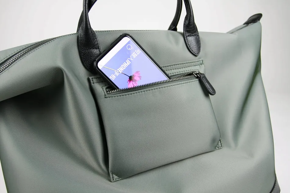 Green Womens Nylon Shoulder Totes Green Womens Nylon Shoulder Handbag Nylon Handbag Purse for Ladies