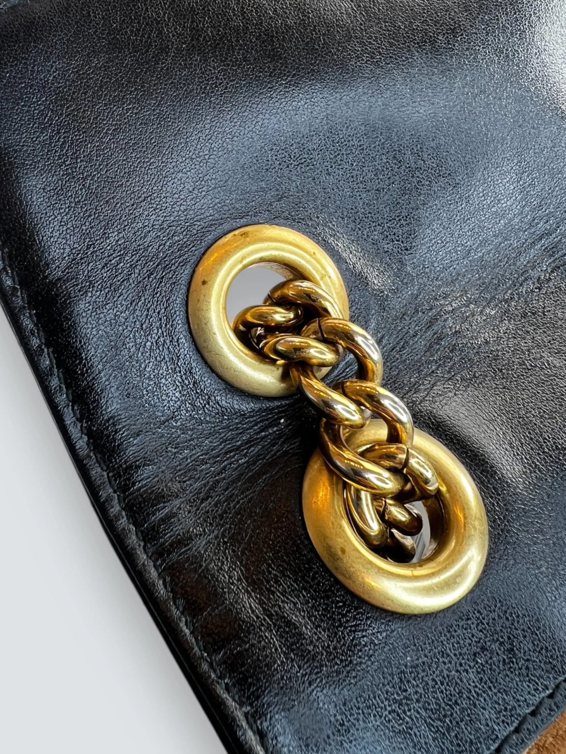 Gucci Black Leather Small GG Marmont GG Crossbody