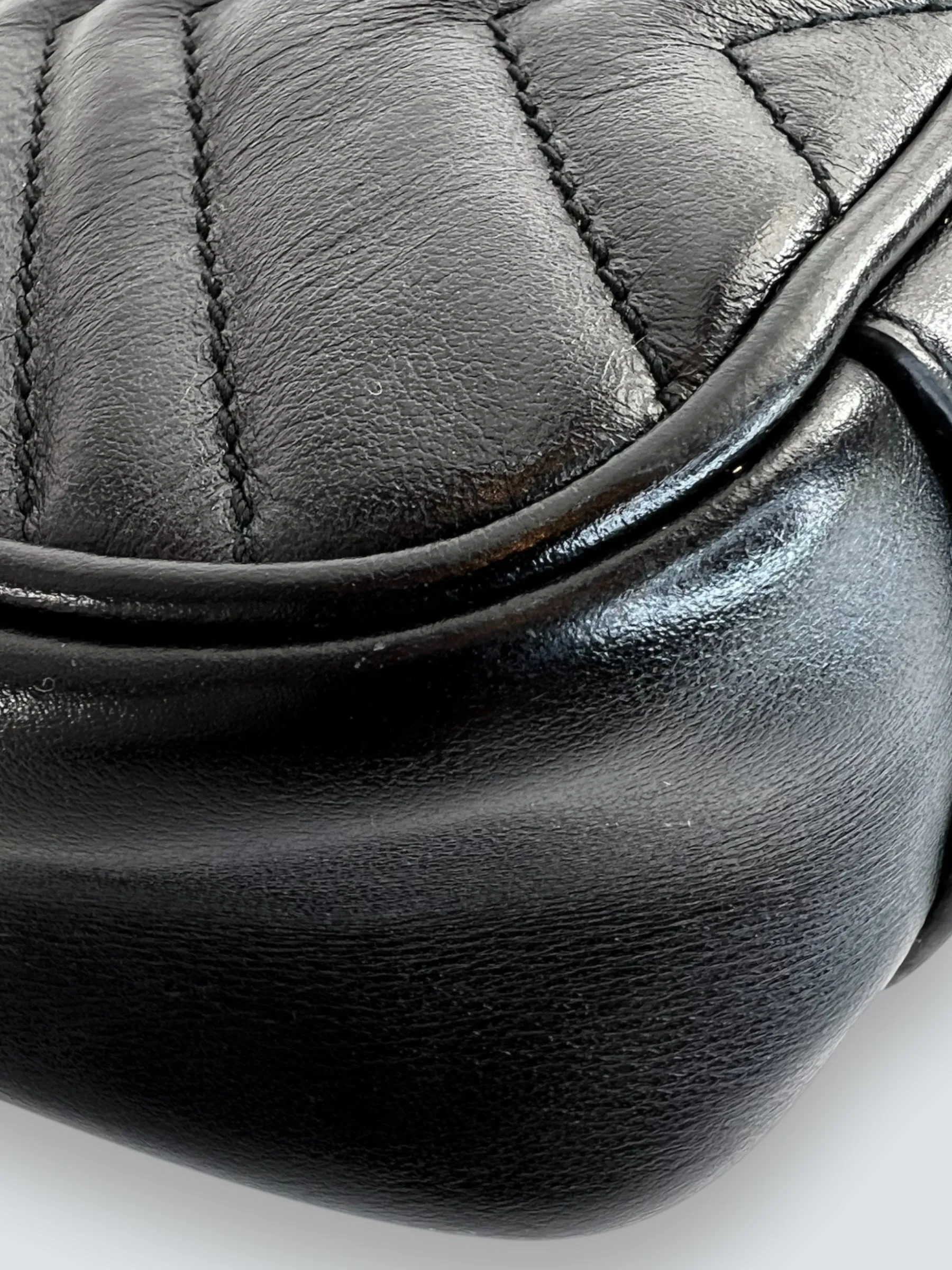 Gucci Black Leather Small GG Marmont GG Crossbody