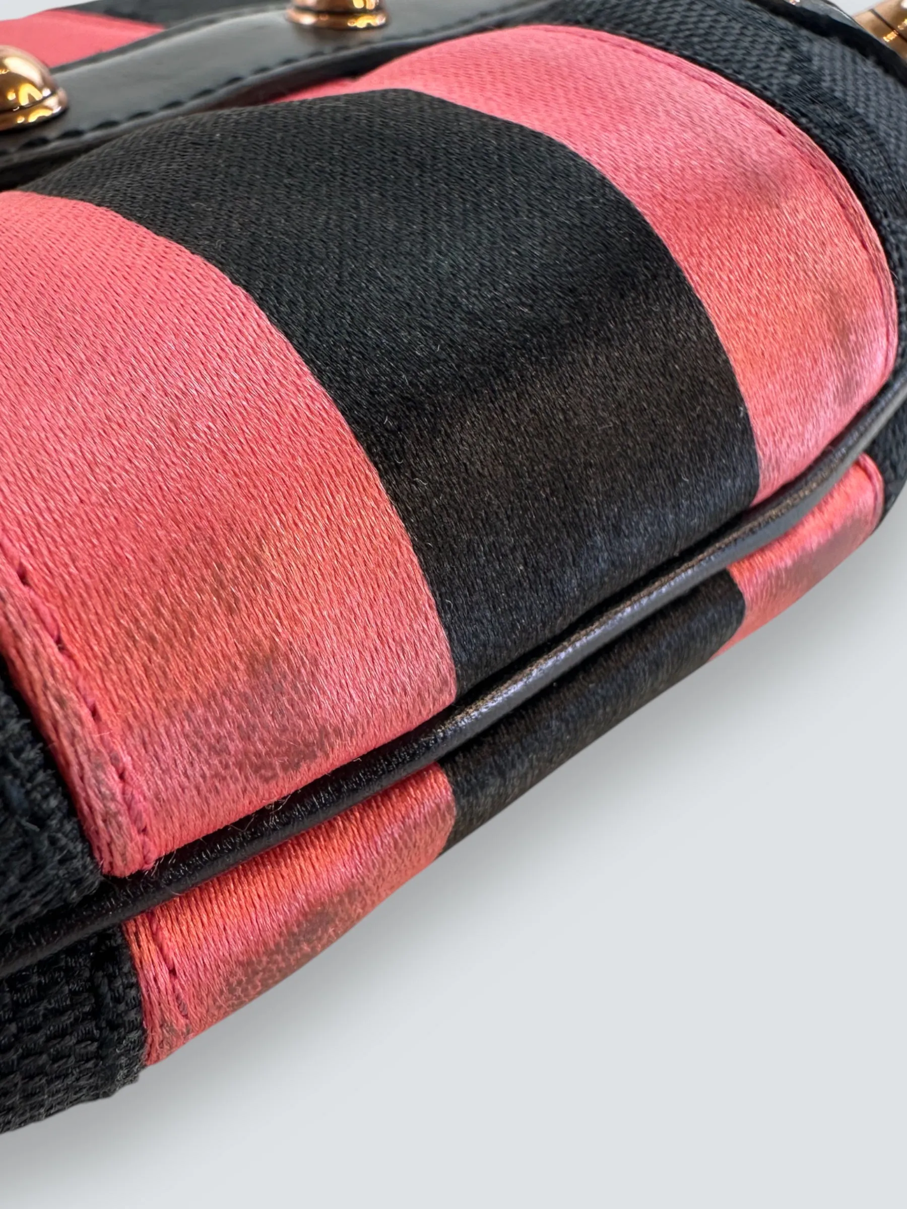 Gucci Black Monogram Canvas Horsebit Mini Shoulder Bag