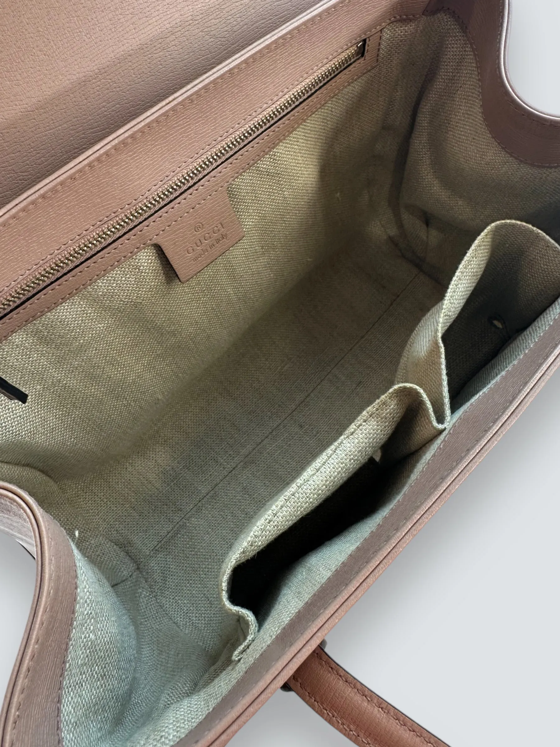 Gucci Dusty Pink Leather Bamboo Tote