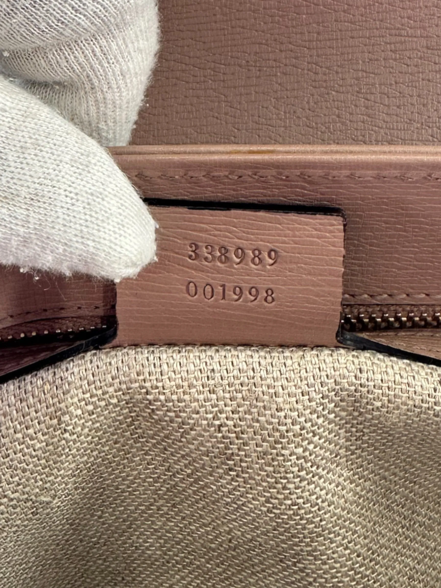 Gucci Dusty Pink Leather Bamboo Tote